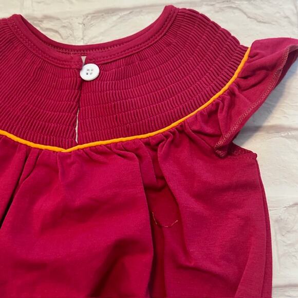 Boutique Abby & Evie 12 Month Baby Girl Red Pumpkin Short Sleeve One-piece - Picture 6 of 6